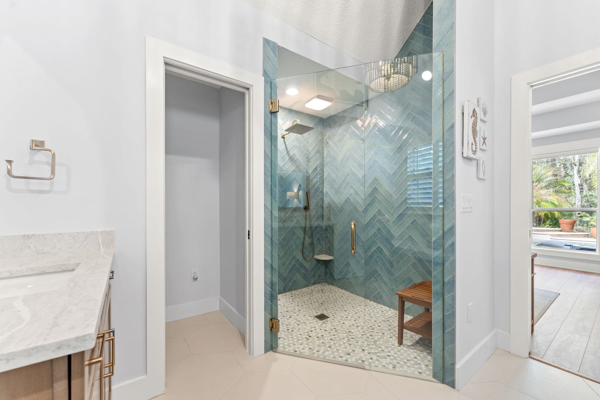 Completed bathroom remodel with coordinated premium finishes