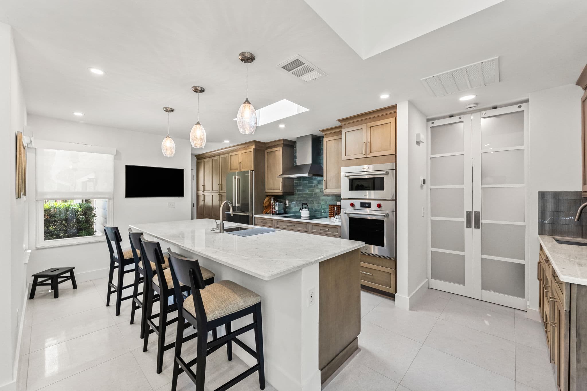 Completed kitchen remodel with updated finishes and storage
